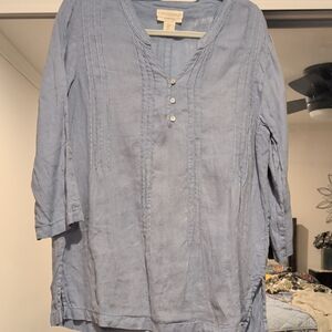 Cynthia Rowley Light Blue Linen Blouse